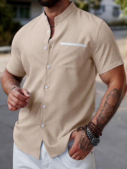 Oliver™ | Casual Beige Kortärmad Skjorta