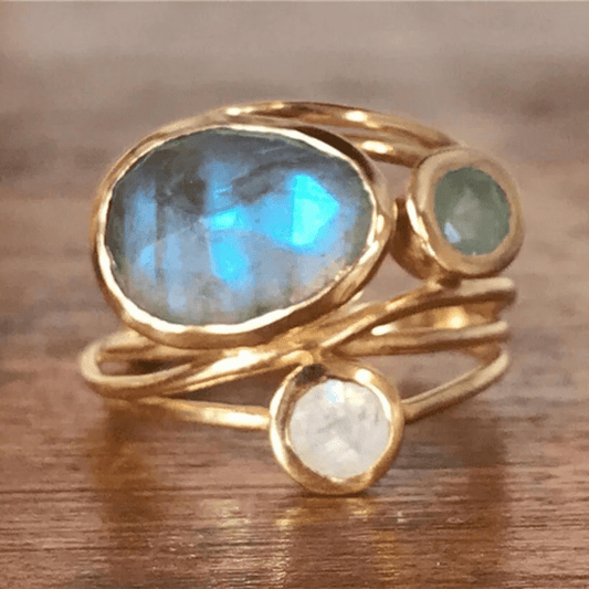 Lina™ | Guld Boho Ring med Kristaller