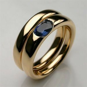 Teuntje™ | Vintage Guld & Blå Zirkonia Ring