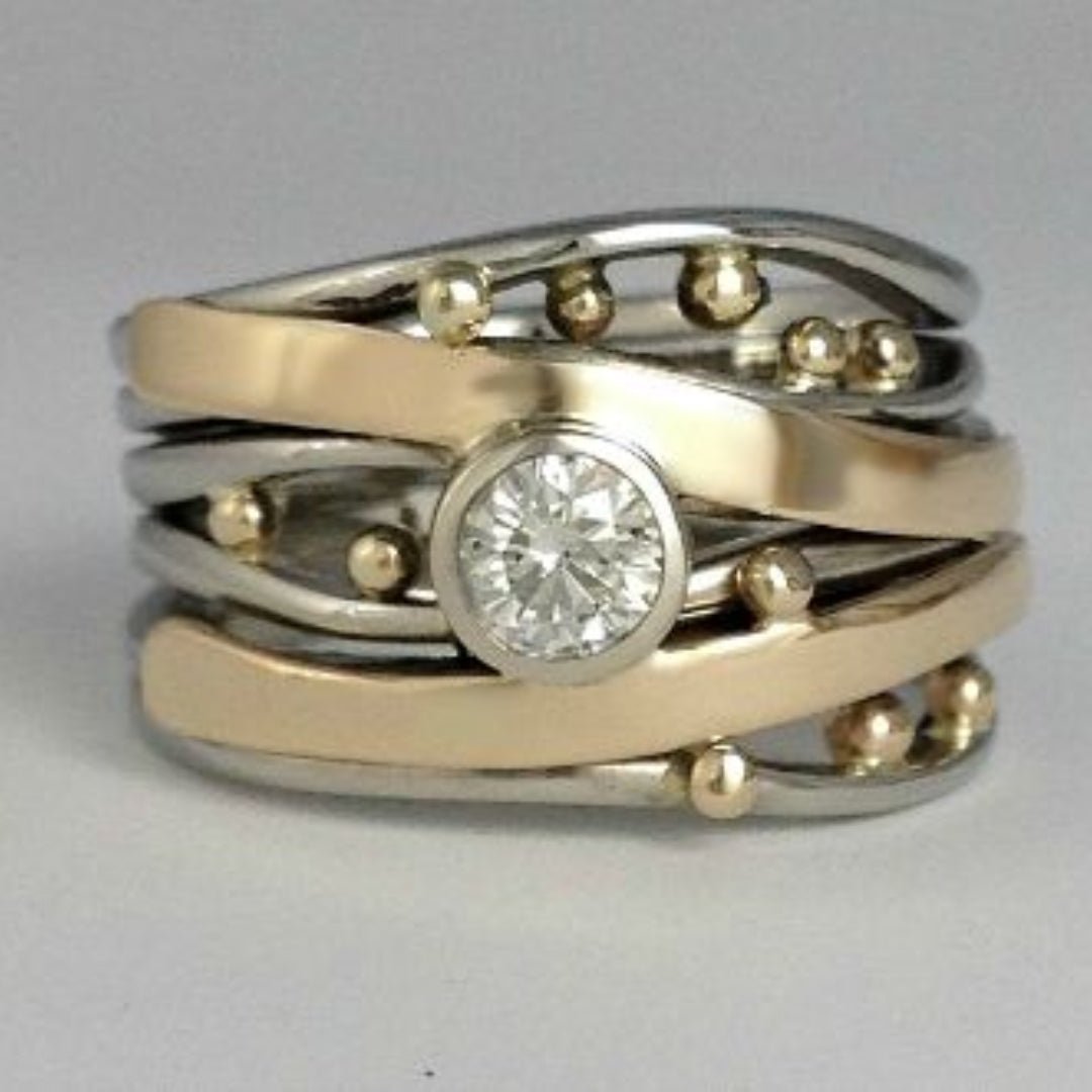 Zera™ | Vintage Guld Intarsia Zirkonia Ring