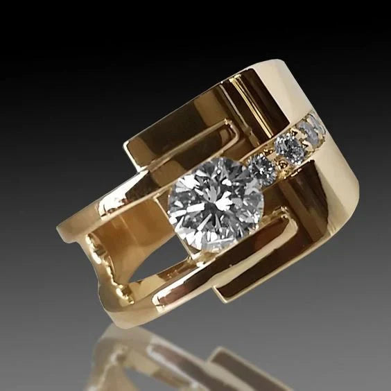 Zera™ | Vintage Guld Oregelbundet Zirkonia Ring